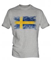 Sweden Distressed Flag Mens T-Shirt