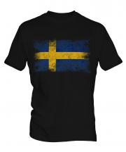 Sweden Distressed Flag Mens T-Shirt