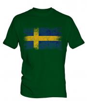Sweden Distressed Flag Mens T-Shirt