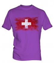 Switzerland Distressed Flag Mens T-Shirt