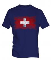 Switzerland Distressed Flag Mens T-Shirt