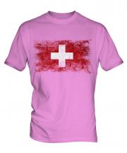 Switzerland Distressed Flag Mens T-Shirt