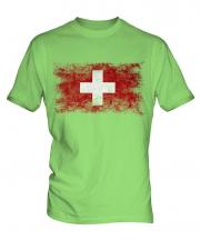 Switzerland Distressed Flag Mens T-Shirt