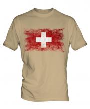 Switzerland Distressed Flag Mens T-Shirt