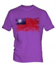 Taiwan Distressed Flag Mens T-Shirt