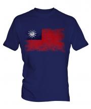 Taiwan Distressed Flag Mens T-Shirt