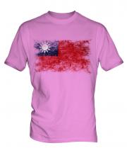 Taiwan Distressed Flag Mens T-Shirt