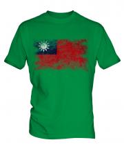 Taiwan Distressed Flag Mens T-Shirt