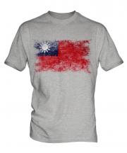 Taiwan Distressed Flag Mens T-Shirt