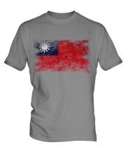 Taiwan Distressed Flag Mens T-Shirt