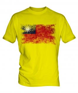 Taiwan Distressed Flag Mens T-Shirt