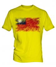 Taiwan Distressed Flag Mens T-Shirt