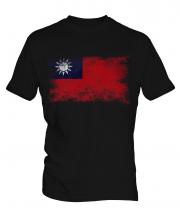 Taiwan Distressed Flag Mens T-Shirt
