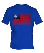 Taiwan Distressed Flag Mens T-Shirt