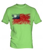 Taiwan Distressed Flag Mens T-Shirt