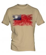 Taiwan Distressed Flag Mens T-Shirt