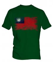 Taiwan Distressed Flag Mens T-Shirt