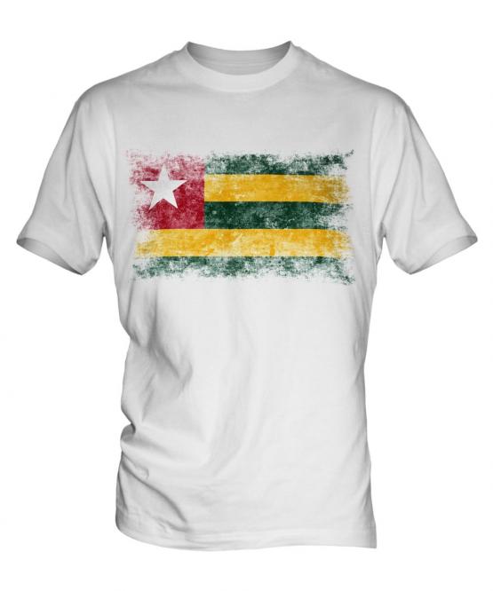 Togo Distressed Flag Mens T-Shirt