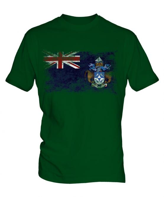 Tristan Da Cunha Distressed Flag Mens T-Shirt