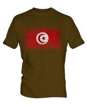 Tunisia Distressed Flag Mens T-Shirt
