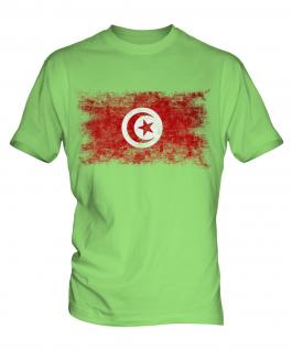 Tunisia Distressed Flag Mens T-Shirt