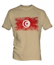 Tunisia Distressed Flag Mens T-Shirt