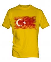 Turkey Distressed Flag Mens T-Shirt