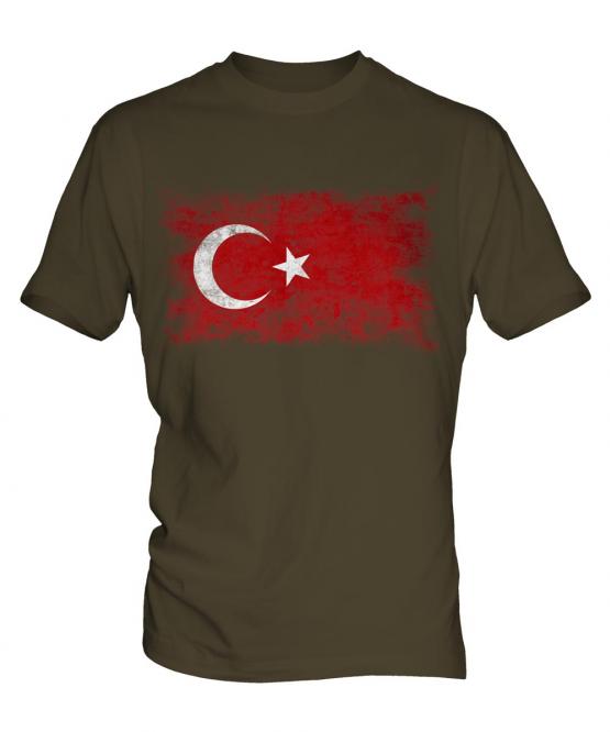 Turkey Distressed Flag Mens T-Shirt