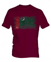 Turkmenistan Distressed Flag Mens T-Shirt