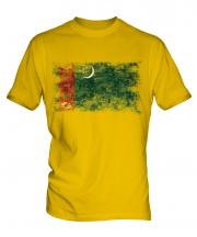 Turkmenistan Distressed Flag Mens T-Shirt