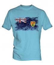 Turks And Caicos Islands Distressed Flag Mens T-Shirt