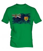 Turks And Caicos Islands Distressed Flag Mens T-Shirt
