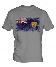 Turks And Caicos Islands Distressed Flag Mens T-Shirt