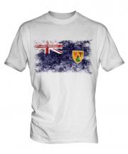 Turks And Caicos Islands Distressed Flag Mens T-Shirt