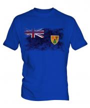 Turks And Caicos Islands Distressed Flag Mens T-Shirt