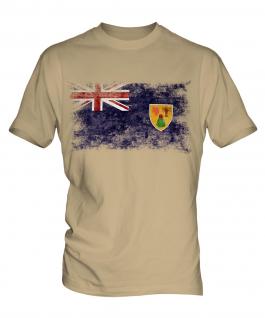 Turks And Caicos Islands Distressed Flag Mens T-Shirt