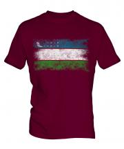 Uzbekistan Distressed Flag Mens T-Shirt