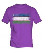 Uzbekistan Distressed Flag Mens T-Shirt
