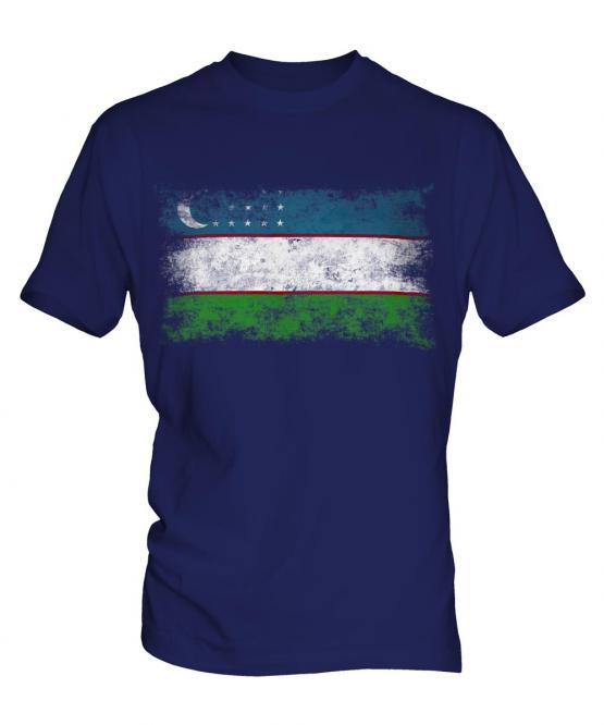 Uzbekistan Distressed Flag Mens T-Shirt