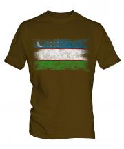 Uzbekistan Distressed Flag Mens T-Shirt