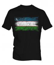 Uzbekistan Distressed Flag Mens T-Shirt