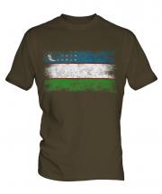 Uzbekistan Distressed Flag Mens T-Shirt
