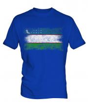 Uzbekistan Distressed Flag Mens T-Shirt