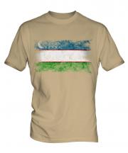 Uzbekistan Distressed Flag Mens T-Shirt