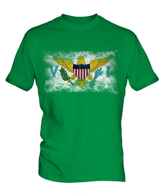 Us Virgin Islands Distressed Flag Mens T-Shirt