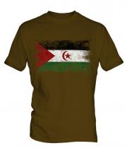 Western Sahara Distressed Flag Mens T-Shirt