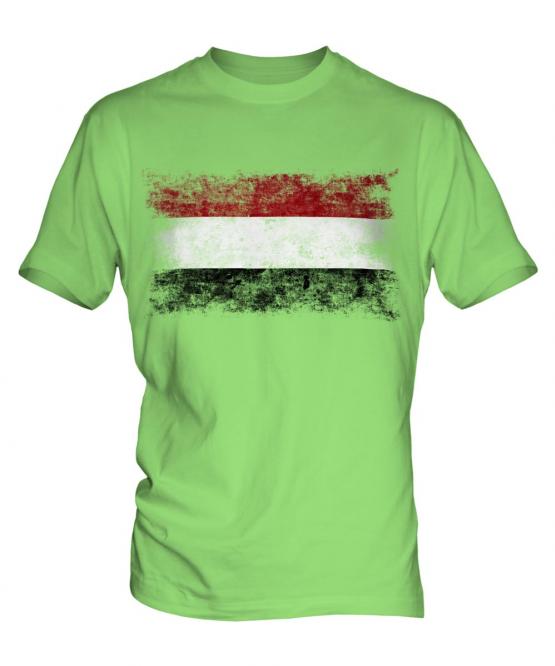 Yemen Distressed Flag Mens T-Shirt