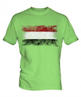 Yemen Distressed Flag Mens T-Shirt