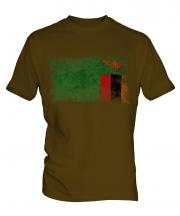 Zambia Distressed Flag Mens T-Shirt