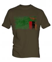 Zambia Distressed Flag Mens T-Shirt